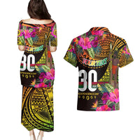 Personalised Vanuatu Independence Day 30 July Couples Matching Puletasi and Hawaiian Shirt Hibiscus Polynesian Pattern DT02 - Polynesian Pride