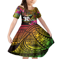 Personalised Vanuatu Independence Day 30 July Family Matching Mermaid Dress and Hawaiian Shirt Hibiscus Polynesian Pattern