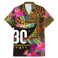 Personalised Vanuatu Independence Day 30 July Family Matching Mermaid Dress and Hawaiian Shirt Hibiscus Polynesian Pattern