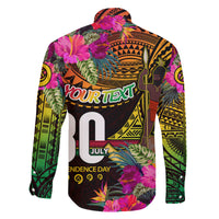 Personalised Vanuatu Independence Day 30 July Family Matching Mermaid Dress and Hawaiian Shirt Hibiscus Polynesian Pattern