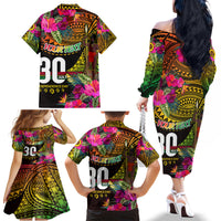 Personalised Vanuatu Independence Day 30 July Family Matching Off The Shoulder Long Sleeve Dress and Hawaiian Shirt Hibiscus Polynesian Pattern DT02 - Polynesian Pride