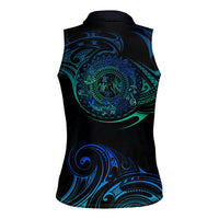 Sea Animal Polynesia Women Sleeveless Polo Shirt Polynesian Pattern