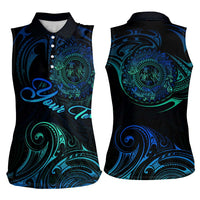 Sea Animal Polynesia Women Sleeveless Polo Shirt Polynesian Pattern