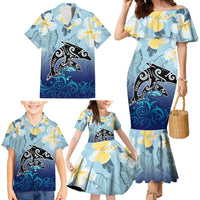 Mother And Baby Dolphins Family Matching Mermaid Dress and Hawaiian Shirt Hawaii Hibiscus DT02 - Polynesian Pride