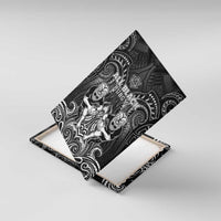 All Black Canvas Wall Art New Zealand Rugby Mascot Maori DT02 With Frame Black - Polynesian Pride