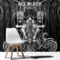 All Black Window Curtain New Zealand Rugby Mascot Maori DT02 - Polynesian Pride