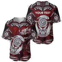Personalized New Zealand Aotearoa Rugby Baseball Jersey Maori Fern Tattoo Art