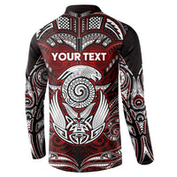 Personalized New Zealand Aotearoa Rugby Button Sweatshirt Maori Fern Tattoo Art DT02 - Polynesian Pride