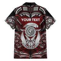 Personalized New Zealand Aotearoa Rugby Family Matching Short Sleeve Bodycon Dress and Hawaiian Shirt Maori Fern Tattoo Art