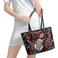 New Zealand Aotearoa Rugby Leather Tote Bag Maori Fern Tattoo Art