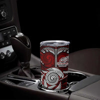 New Zealand Aotearoa Rugby Tumbler Cup Maori Fern Tattoo Art DT02 - Polynesian Pride