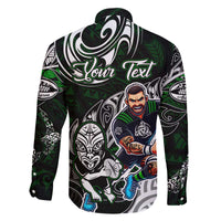 Personalized NZ Aotearoa Rugby Family Matching Off The Shoulder Long Sleeve Dress and Hawaiian Shirt New Zealand Silver Fern DT02 - Polynesian Pride