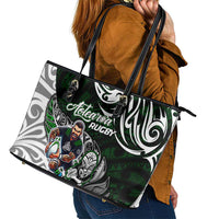 NZ Aotearoa Rugby Leather Tote Bag New Zealand Silver Fern