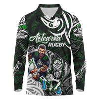 Personalized NZ Aotearoa Rugby Long Sleeve Polo Shirt New Zealand Silver Fern