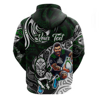 Personalized NZ Aotearoa Rugby Zip Hoodie New Zealand Silver Fern DT02 - Polynesian Pride