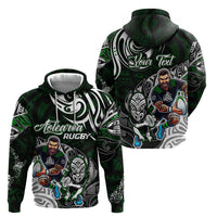 Personalized NZ Aotearoa Rugby Zip Hoodie New Zealand Silver Fern DT02 - Polynesian Pride