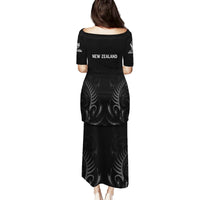 New Zealand Family Matching Puletasi Dress and Hawaiian Shirt Rugby 2023 Champions Black DT02 - Polynesian Pride
