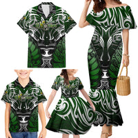Personalised Warriors Maori Darts Family Matching Mermaid Dress and Hawaiian Shirt New Zealand Darts Silver Fern DT02 - Polynesian Pride
