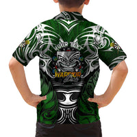Personalised Warriors Maori Darts Family Matching Off Shoulder Short Dress and Hawaiian Shirt New Zealand Darts Silver Fern DT02 - Polynesian Pride