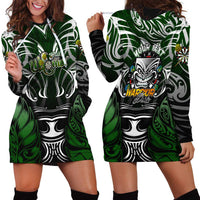 Personalised Warriors Maori Darts Hoodie Dress New Zealand Darts Silver Fern
