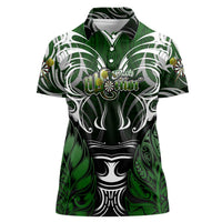Personalised Warriors Maori Darts Women Polo Shirt New Zealand Darts Silver Fern