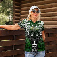 Personalised Warriors Maori Darts Women Polo Shirt New Zealand Darts Silver Fern