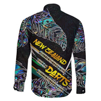 Personalised New Zealand Darts Family Matching Off Shoulder Short Dress and Hawaiian Shirt NZ Paua Shell Maori Fern DT02 - Polynesian Pride