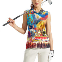Custom The Philippines 126th Independence Anniversary Women Sleeveless Polo Shirt Art Style - Polynesian Pride