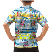 Surfing Christmas Family Matching Mermaid Dress and Hawaiian Shirt Tropical Santa Let's Go Surfing DT02 - Polynesian Pride