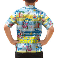 Surfing Christmas Family Matching Off Shoulder Short Dress and Hawaiian Shirt Tropical Santa Let's Go Surfing DT02 - Polynesian Pride