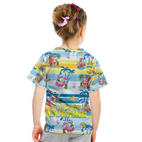 Surfing Christmas Kid T Shirt Tropical Santa Let's Go Surfing DT02 - Polynesian Pride