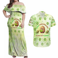 Kiwi Cannibalism Couples Matching Off Shoulder Maxi Dress and Hawaiian Shirt New Zealand Kiwi Cute Bird Funny DT02 Green - Polynesian Pride