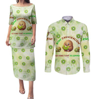 Kiwi Cannibalism Couples Matching Puletasi and Long Sleeve Button Shirt New Zealand Kiwi Cute Bird Funny DT02 Green - Polynesian Pride
