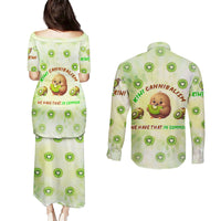 Kiwi Cannibalism Couples Matching Puletasi and Long Sleeve Button Shirt New Zealand Kiwi Cute Bird Funny DT02 - Polynesian Pride