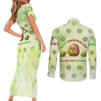 Kiwi Cannibalism Couples Matching Short Sleeve Bodycon Dress and Long Sleeve Button Shirt New Zealand Kiwi Cute Bird Funny DT02 - Polynesian Pride
