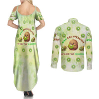 Kiwi Cannibalism Couples Matching Summer Maxi Dress and Long Sleeve Button Shirt New Zealand Kiwi Cute Bird Funny DT02 - Polynesian Pride