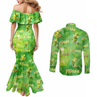 I Love Kiwi Couples Matching Mermaid Dress and Long Sleeve Button Shirt New Zealand Kiwi Fruit Summer Cocktail DT02 - Polynesian Pride
