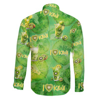 I Love Kiwi Family Matching Long Sleeve Bodycon Dress and Hawaiian Shirt New Zealand Kiwi Fruit Summer Cocktail