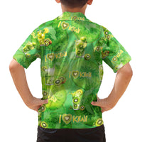 I Love Kiwi Family Matching Off The Shoulder Long Sleeve Dress and Hawaiian Shirt New Zealand Kiwi Fruit Summer Cocktail DT02 - Polynesian Pride