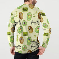 Kiwi Cute Humorous Button Sweatshirt New Zealand Fruit