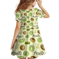 Kiwi Cute Humorous Family Matching Off Shoulder Short Dress and Hawaiian Shirt New Zealand Fruit DT02 - Polynesian Pride