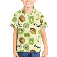 Kiwi Cute Humorous Family Matching Puletasi and Hawaiian Shirt New Zealand Fruit DT02 Son's Shirt Yellow - Polynesian Pride