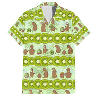 New Zealand Kiwi Fruit Witty Kiwi Bird Family Matching Short Sleeve Bodycon Dress and Hawaiian Shirt DT02 Dad's Shirt - Short Sleeve Green - Polynesian Pride