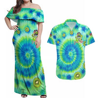 Just a Girl Who Loves Kiwis Couples Matching Off Shoulder Maxi Dress and Hawaiian Shirt New Zealand Tie Dye DT02 Green - Polynesian Pride