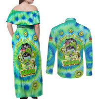 Just a Girl Who Loves Kiwis Couples Matching Off Shoulder Maxi Dress and Long Sleeve Button Shirt New Zealand Tie Dye DT02 - Polynesian Pride