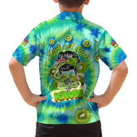Just a Girl Who Loves Kiwis Family Matching Off The Shoulder Long Sleeve Dress and Hawaiian Shirt New Zealand Tie Dye DT02 - Polynesian Pride