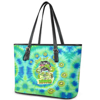 Just a Girl Who Loves Kiwis Leather Tote Bag New Zealand Tie Dye