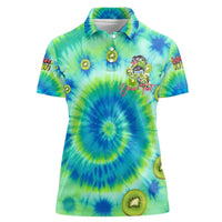 Just a Girl Who Loves Kiwis Women Polo Shirt New Zealand Tie Dye DT02 Female Green - Polynesian Pride