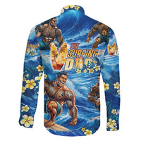 Hawaii Father's Day Family Matching Off Shoulder Short Dress and Hawaiian Shirt The Surfing Dad Polynesian Tattoo DT02 - Polynesian Pride