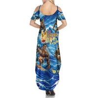 Hawaii Father's Day Family Matching Summer Maxi Dress and Hawaiian Shirt The Surfing Dad Polynesian Tattoo DT02 - Polynesian Pride